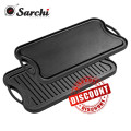 Pré-Sesoned Cast Iron Reversible Grill / Griddle Pan